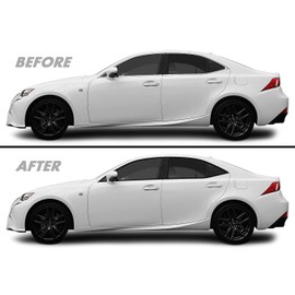 SlickMod Chrome Delete Blackout Vinyl Overlay for 2014-2020 Lexus is 300 350 200t Window Trim (Gloss Black)