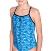Arena Girls Pool Tiles Light Drop Back - Black/Blue Multi