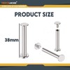 20 Pack of Silver Aluminum Screw Posts, 38mm Metal Chicago