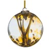 Engagement Gift Spirit Ball, 10cm, Gold with glass strands inside,