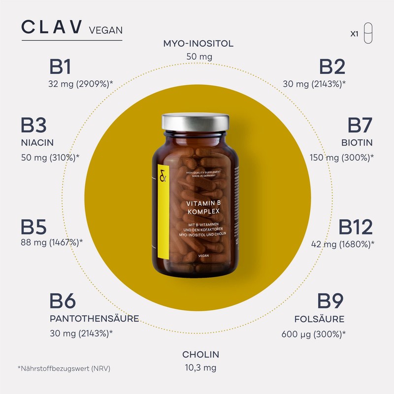 Set of 3 Vitamin B Complex High Dose Vegan All