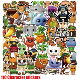 Gxlaihly Pack of 110 Tung Tung Tung Sahur Stickers, Italian Brain Red BRR Patapim, Tung Tung Tang Sahur Stickers, for Water Cups, Stickers, Bags, Notebooks (110 Character Stickers)