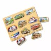 Melissa & Doug Wooden Peg Puzzle Sound Puzzle Vehicles Hear