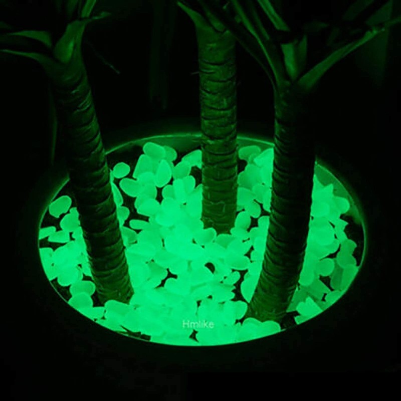 Pebble Stones 100Pcs, Luminous Cobblestones Glowing in Dark Glow Pebble