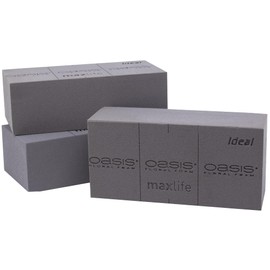 3 x Original Oasis® Black Ideal maxlife Floral Foam for Longer Shelf Life for Fresh Flowers - 23 x 11 x 3.6 cm - Flower Black - Wet Foam Wedding Birthday Church Brick Mould