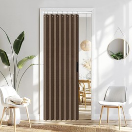 Vatge Door Curtains for Doorways - Brown Curtains for Closets Doors Privacy Room Divider for Room Separation,1 Panel with Tieback, W39 x L78, Brown