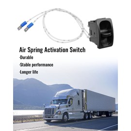 Air Spring Activation Switch with Connecting Line Fit for Seat Air Lift Valve Switch Paddle Type Push to Snap Tab ON Off ON Compressor Accessory ABS Electric Cab Air Ride Suspension Control Switch