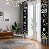 Nelbiirth Happy 28th Birthday Decorations,28th Black & Silver Dream Star