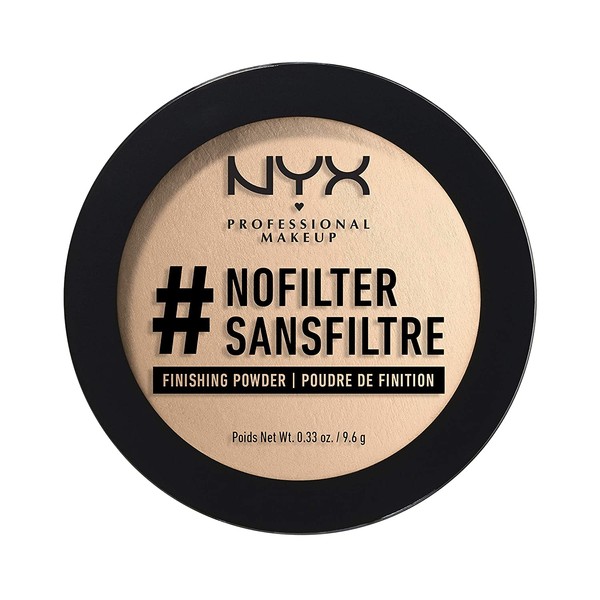 NYX PROFESSIONAL MAKEUP #NoFilter Finishing Powder, Pressed Setting Powder - Light Beige