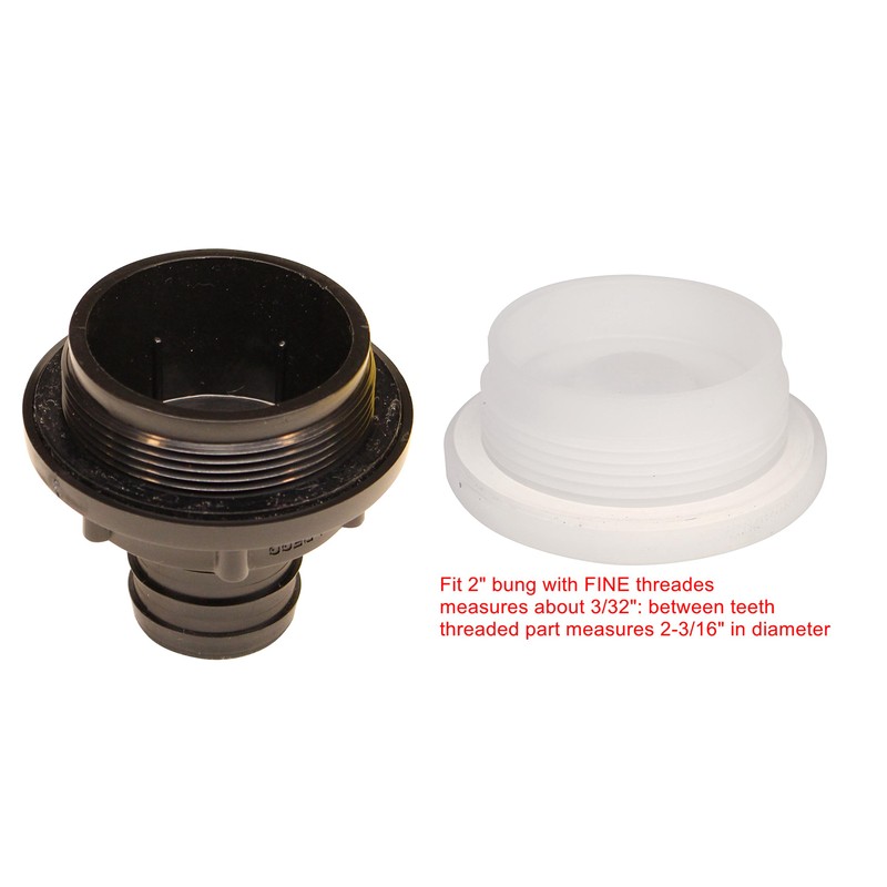RAINPAL RBI125F Rain Barrel Inlet Buttress Adapter(2" Fine Thread Bung