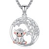 DRINSPER Highland Cow Necklace for Women Tree of Life Highlander