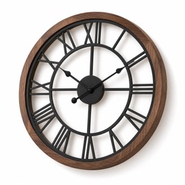 Wall Clock 24 Inch Large Wooden Silent Non-Ticking