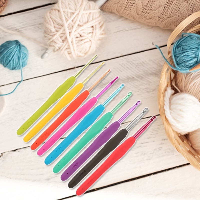 Colorful Crochet Hooks 6.0mm 7.0mm Crochet Hook QLRFFLJOY 2 pcs