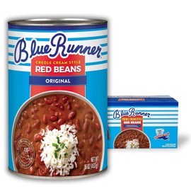 Blue Runner Creole Cream Style Red Beans 16 Oz (Pack Of 6) - New Orleans Best Authentic Red Beans - Slow Cooked to Perfection - A Southern Favorite - Easy Meal out of a Can