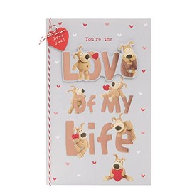 Boofle One I Love Valentine's Day Card With Envelope - Cute Design with Boofles & Large Lettering, 165mm x 254mm