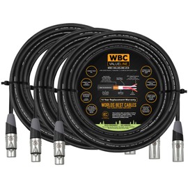 WBC-VALUELINE-2CS (22 AWG) - 3 Units - 75 Foot–Low-Capacitance Shielded Balanced Flexible Microphone, Active-Speaker & Interconnect Cables with Eminence Gold XLR Connectors