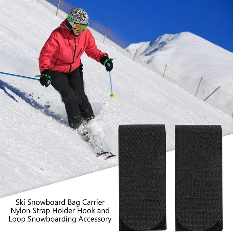 4Pcs Ski Straps, Skis and Pole Carrier Fasteners Adjustable Ski
