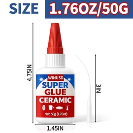 50g Glass Glue | Super Clear Glue All Purpose for for Repair Windows, Mirrors, Vase & Ceramic | Waterproof Instant Strong Bond Adhesive for Kitchen, DIY Crafts, Auto Glass & Home Decor Fixes