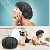 Gorros de ducha con forro de rizo, impermeable, reutilizable, triple