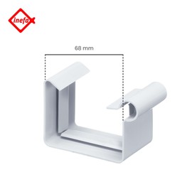 INEFA Gutter Connector Box Gutter PVC NW68 / 68 mm White Connector for Gutter Plastic Gutter Accessories Made in Germany