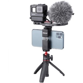 ULANZI PT-8 Vlog Cold Shoe Extension Adapter Bracket with Cold Shoe and 1/4" Tripod Mount for Additional Vlogging Accessories, Black