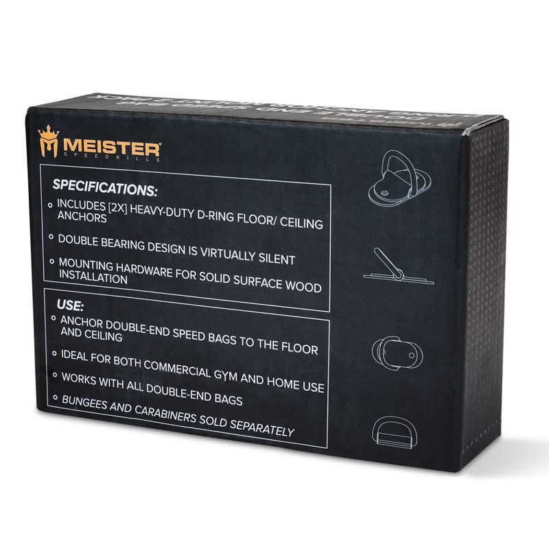 Meister Double-End Speed Bag D-Ring Anchors - Floor & Ceiling