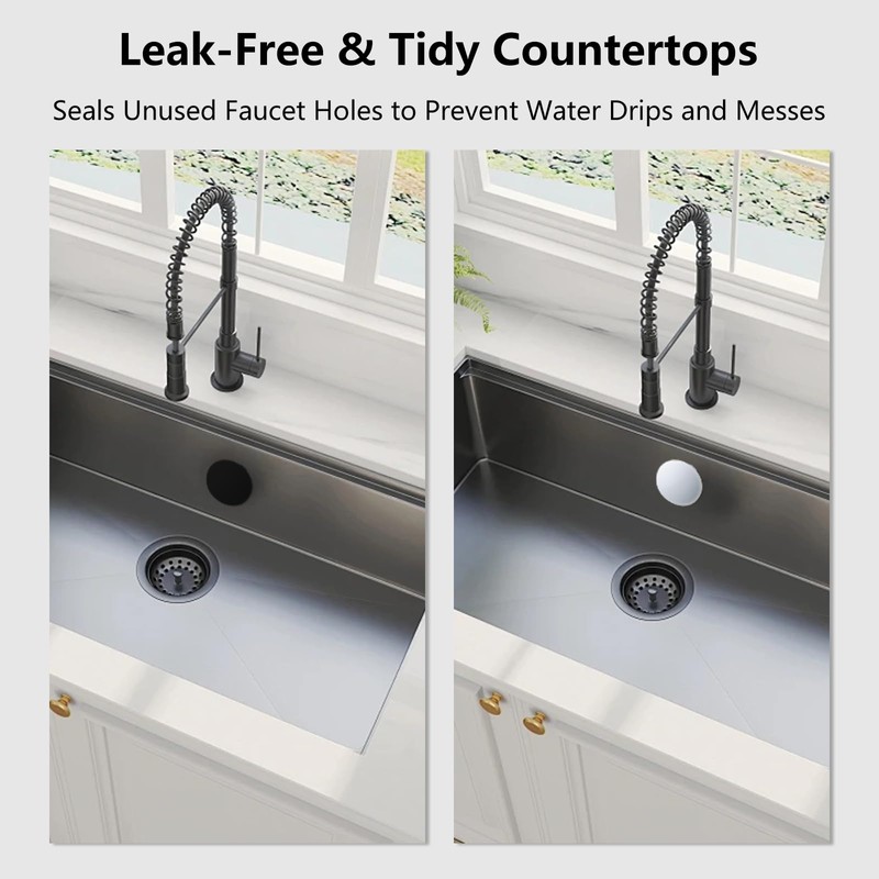 ZGGAZCA 4Pcs Sink Hole Cover Plastic Faucet Caps Kitchen Plug