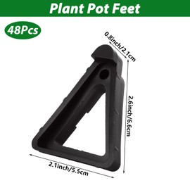 MUXHEL 48Pcs Plant Pot Feet, Invisible Pot Feet for Outdoor Planters, Plant Risers for Pots Outdoor (Black)