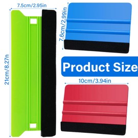 UEIOAVL Squeegee 3 Piece Foil Squeegee Set Foil Squeegee Felt Edge Plastic Film Tool for Car Vinyl Film Window Film Tinted Film