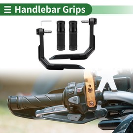 Partuto 7/8" 22mm 15/16" 24mm Motorcycle Hand Grips Cover Kit Aluminum Alloy Rubber Handlebar Hand Grips Black 1 Set Diamond Pattern