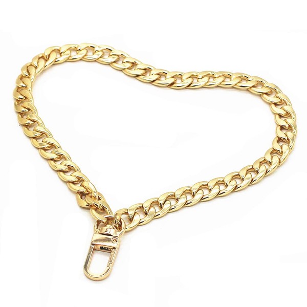 WEICHUAN 8" DIY Iron Flat Chain - Wrist Strap Wrist Chain Purse Straps Handbag Chains Accessories (Gold)