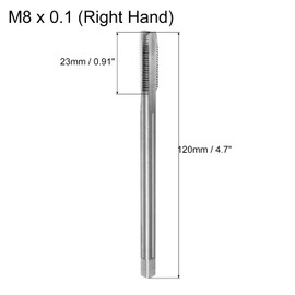 QUARKZMAN Metric Tap M8 x 1 H2 120mm Extra Long Straight Flute Threading Tool for Threading and Repairing