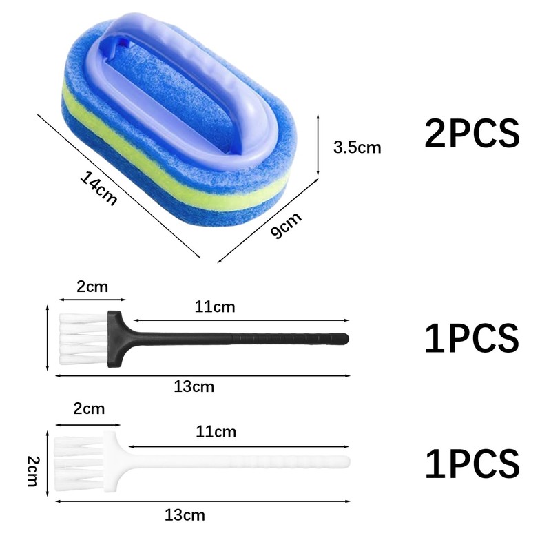 Pack of 2 Bathroom Cleaning Sponge with 2 Pieces Mini
