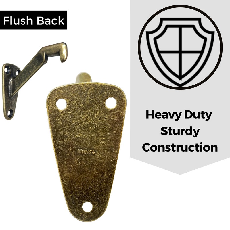 Heavy Duty Handrail Bracket Antique Brass, 3 Pack | HOWTOOL