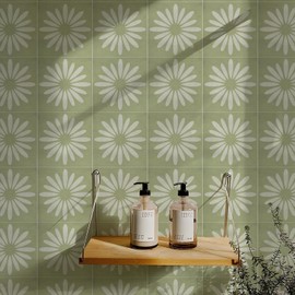 CIAODEKO Flower Tiles Tile Stickers Matte Texture Home Sticker Vintage Waterproof Removable Wall Picture DIY Bathroom Kitchen Decoration