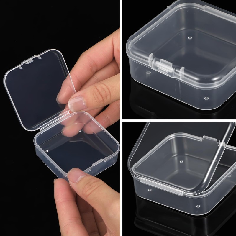 Dimeho 100 Pcs Small Plastic Boxes Beads Storage Containers Mini
