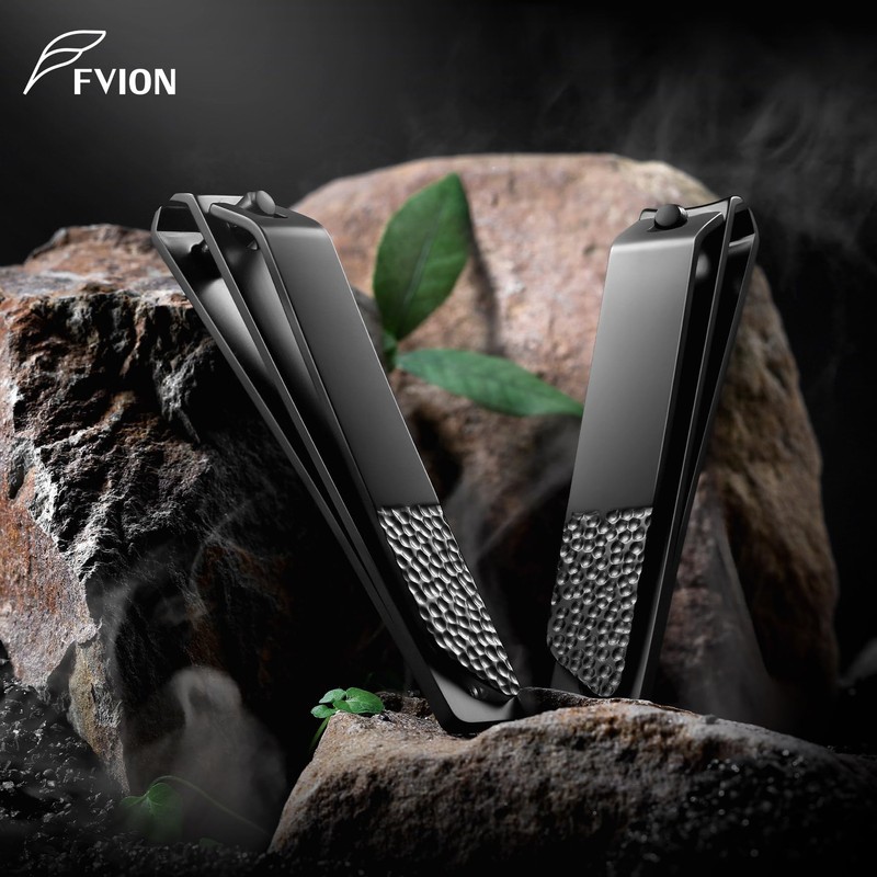 FVION 2 Piece Nail Clippers Set, Sharp Curved and Straight
