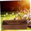 CIYODO Rustic Flower Pot 30cm x 9.5cm Natural Wooden Planter
