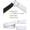 Barry.Wang White and Gold Belt for Men,Formal Dress Ratchet Leather