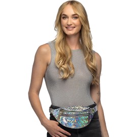 Boland - Holografische Gürteltasche, Retro, Zubehör für Faschingskostüme, Bauchtasche, Festival Zubehör, Karneval, Mottoparty