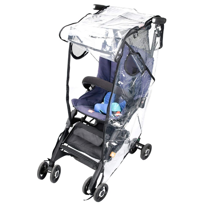 Stroller Rain Cover, Universal Black Clear Baby Travel Weather Shield