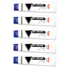 Pentel Paint Acrylic Gouache XWXR-T28 5 Pack Jet Black