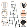 Extension Step Ladder Aluminum, Multi-Purpose Telescopic Ladder, 6+7 Step Ladder