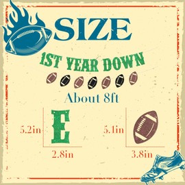 1st Year Down Banner Green Glitter, Football Themed 1st Birthday Party Decorations for Boys, Game On, Baby Shower Bunting Banner
