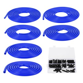 Motoforti Silicone Vacuum Tubing Hose Automotive Vacuum Line 10Ft 3/4/5/6/8/10mm ID 2mm Thickness High Temperature Blue 1 Set 130PSI Max Pressure