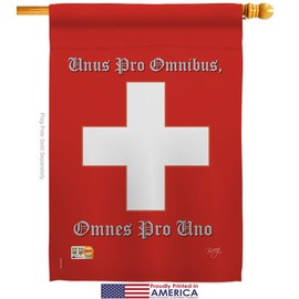Nationality Swiss Garden House Flags Set Regional Nation International World Country Particular Area Small Decorative Gift Yard Banner Made in USA 28 X 40