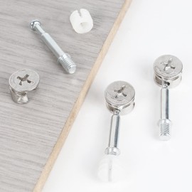 20 Sets Cam Lock Nuts and Bolts,Furniture Fixing Cam Dowels Screws,Connectors Fasteners for Furniture