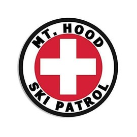 Magnet 4x4 inch Round MT Hood SKI Patrol Sticker (or Oregon Mount Snow) Magnetic Magnet Vinyl Sticker