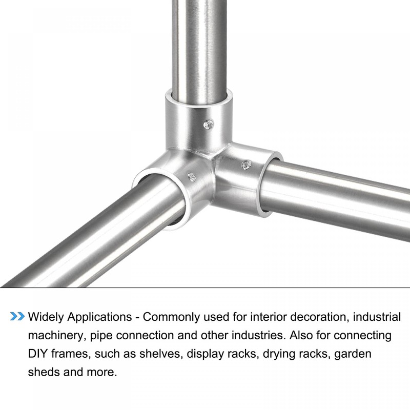 sourcing map Rail Elbow Fitting 90 Degree 3-Way Zinc Alloy