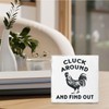 Nrleey Funny Chicken Wood Signs - Funny Chicken Decor Desk